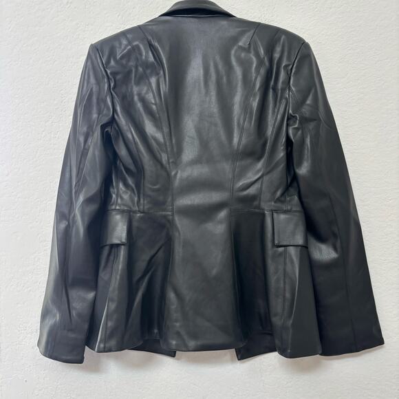Khy X Namilia Faux Leather Blazer Jacket Black Size Small NWT - Picture 3 of 6